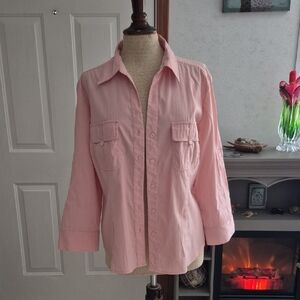 Fred David Light Pink Button-Up Blouse